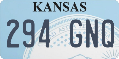 KS license plate 294GNQ
