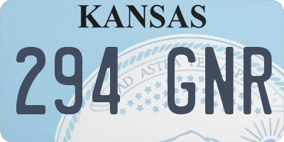KS license plate 294GNR
