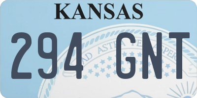 KS license plate 294GNT