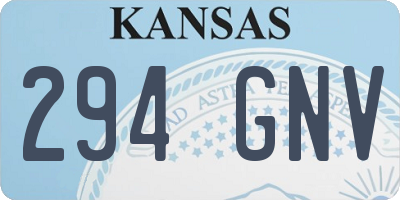 KS license plate 294GNV