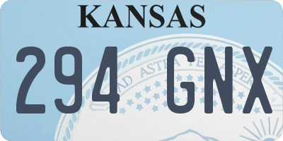 KS license plate 294GNX