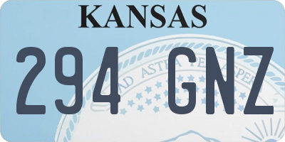 KS license plate 294GNZ