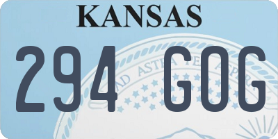 KS license plate 294GOG