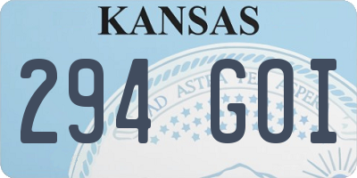 KS license plate 294GOI