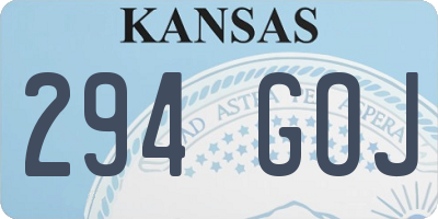 KS license plate 294GOJ