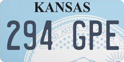 KS license plate 294GPE