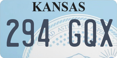 KS license plate 294GQX