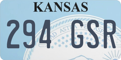 KS license plate 294GSR