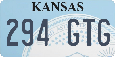 KS license plate 294GTG