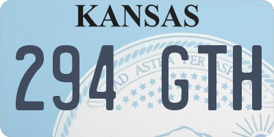 KS license plate 294GTH