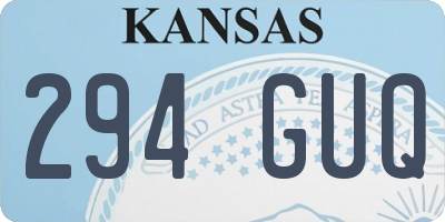 KS license plate 294GUQ