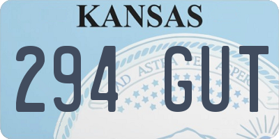 KS license plate 294GUT