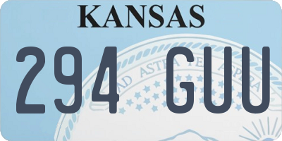 KS license plate 294GUU