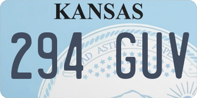 KS license plate 294GUV