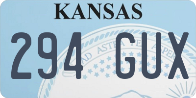 KS license plate 294GUX