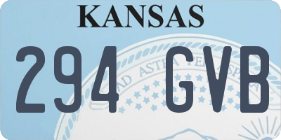 KS license plate 294GVB