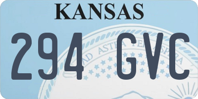 KS license plate 294GVC