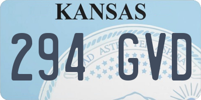 KS license plate 294GVD