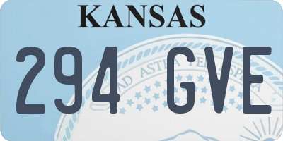 KS license plate 294GVE