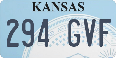 KS license plate 294GVF