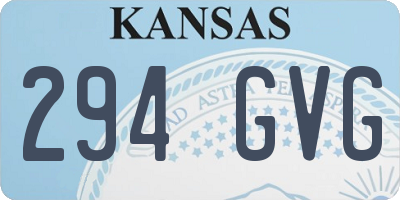 KS license plate 294GVG
