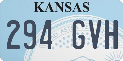 KS license plate 294GVH