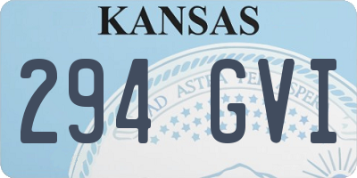 KS license plate 294GVI