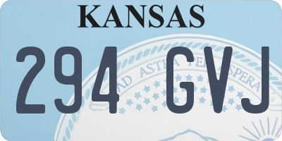 KS license plate 294GVJ