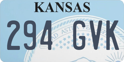KS license plate 294GVK
