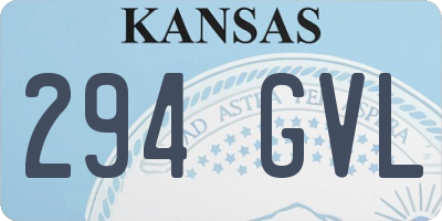 KS license plate 294GVL