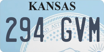 KS license plate 294GVM