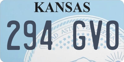 KS license plate 294GVO