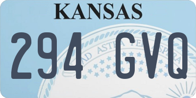 KS license plate 294GVQ