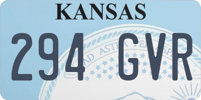 KS license plate 294GVR