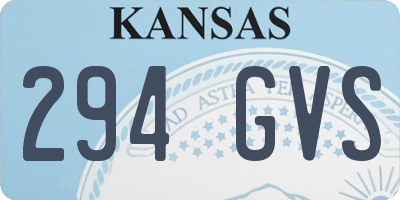 KS license plate 294GVS