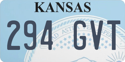KS license plate 294GVT