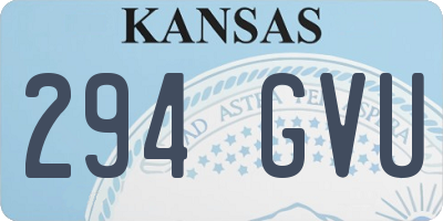 KS license plate 294GVU