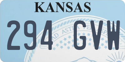 KS license plate 294GVW
