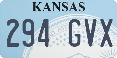KS license plate 294GVX