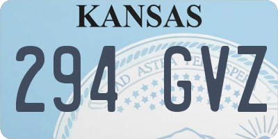 KS license plate 294GVZ