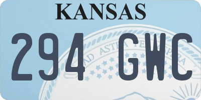 KS license plate 294GWC
