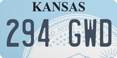 KS license plate 294GWD