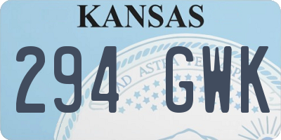 KS license plate 294GWK