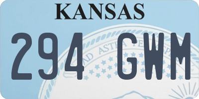 KS license plate 294GWM