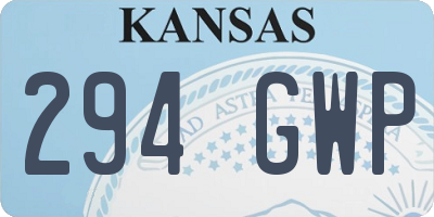KS license plate 294GWP