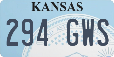 KS license plate 294GWS