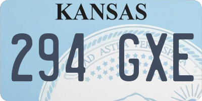 KS license plate 294GXE