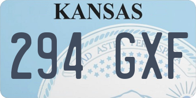 KS license plate 294GXF