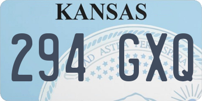 KS license plate 294GXQ