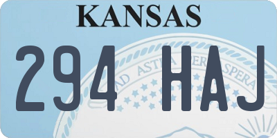 KS license plate 294HAJ